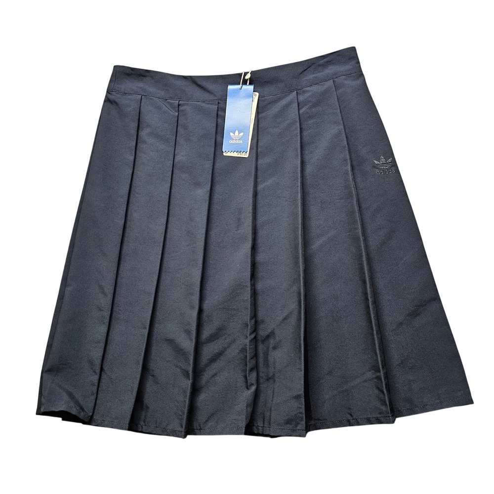 NWT Adidas Originals Women Pleated Mini Skirt Legend Ink Navy Blue CD6897 Size S